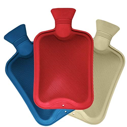 Mini Hot Water Bottles Pack of 3 – 500ml Each Small Natural Rubber Hot Water Bags for Pain Relief, Menstrual Cramps, Muscle Aches & Warmth – Leakproof Hot Water Bottle Set (Assorted Colours)