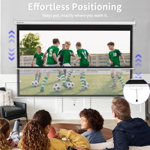 MageScreen 120 Inch 16:9 Manual Pull Down Projector Screen HD 4K — view 4