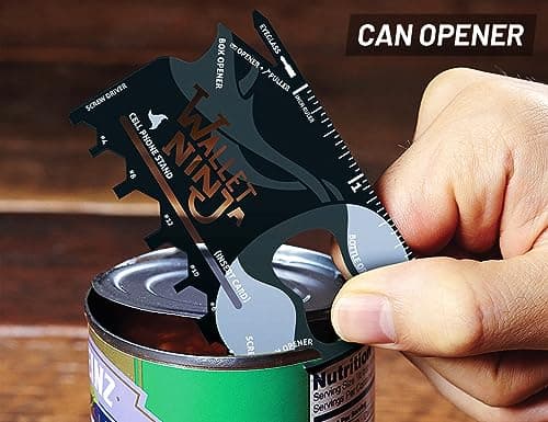 Wallet Ninja Multitool Card – 18 in 1 Credit Card Size Multi-Tool for Quick Repairs, EDC Survival Gear, Bottle Opener, Camping – Cool Gadget and Stocking Stuffer (Black) — view 3