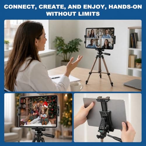 Lyyixbix Tripod Mount Adapter, 120mm Universal Tablet Clamp Holder (Black) — view 4