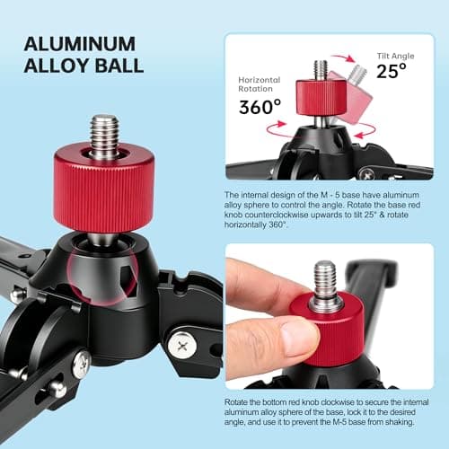 Manbily M-5 Mini Tripod Base (Red) — view 3