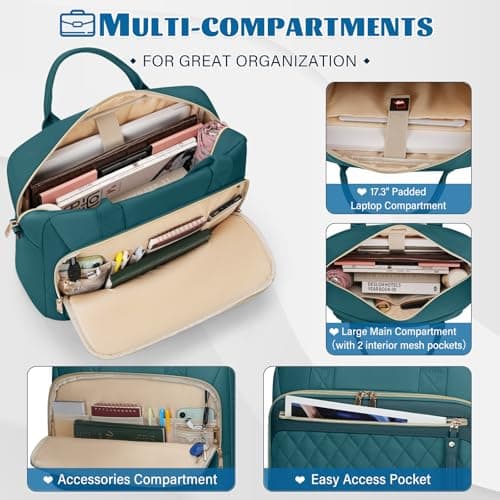 RAINSMORE 17 Inch Laptop Bags for Women Large Laptop Case Messenger Bag — view 3
