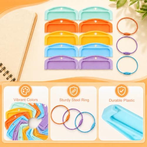 20 Pcs Card Holder for Yoto Efficient Kids Travel Carrier Reusable Plastic Cards Storage Case with 20 Ring Loops Portable ABS Storage Organizer Durable Card Holders for Student Professionals — view 5