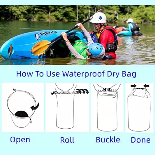 10L/20L/40L/70LWaterproof Dry Bag, Lightweight Canoe Bags Storage Bags,Dry Sacks Waterproof Bags for Kayaking Rafting Boating Hiking Camping Travel Fishing Sea Swimming Boating (Blue, 20L) — view 5