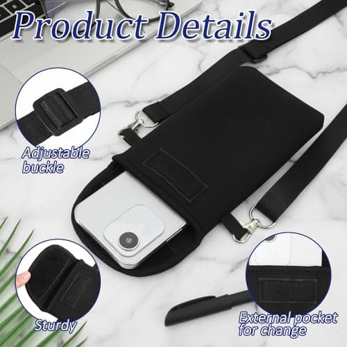 2 Pcs Universal Cell Phone Pouch, Waterproof Neoprene with Neck Lanyard — view 3