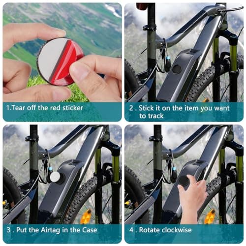 AXFEE 4PCS IPX8 Waterproof Air tag Holder, Air-Tag Protective Case (Black) — view 4