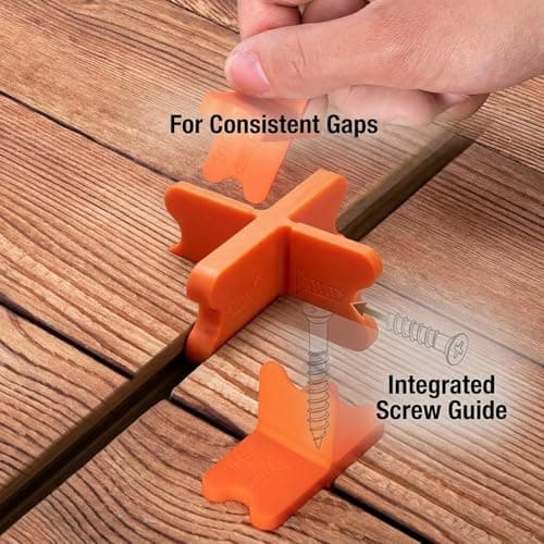 8 Pack Decking Spacers – Multi-Size Orange Deck Board Spacers Tool for Consistent Alignment – Four Gap Sizes 1/16" 1/8" 3/16" 1/4" – Spacers for Composite and Hardwood Patio Decking — view 4