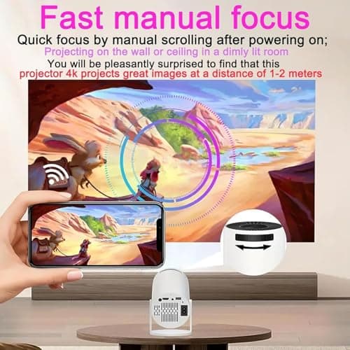 Projector 4K with WiFi and Bluetooth, Mini Smart Auto Keyston Portable with Android 11,projector for Home Movie、Living room, bedroom, outdoor — view 4