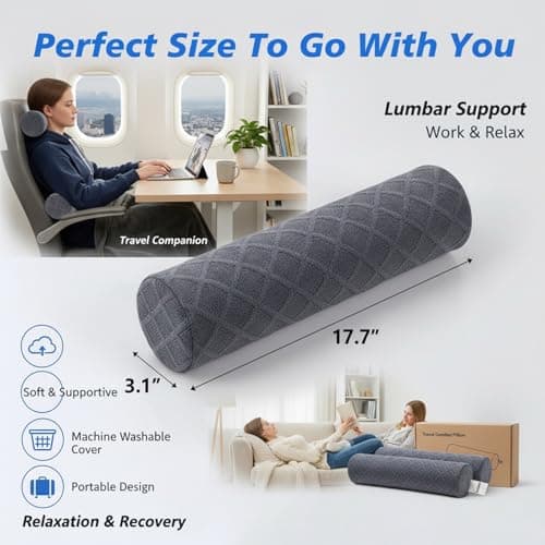 Pyxovixar Cervical Neck Roll Memory Foam Pillow,Bolster Pillows 17"*3.1" — view 2