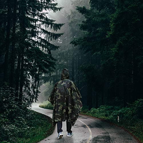 ElifeAcc Waterproof Poncho Multifunctional Rain Poncho Adult Waterproof for Outdoor Activities（Upgrade-Camouflage2） — view 3