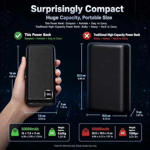Flowhole Power Bank 50000mAh Large Capacity USB C Battery Pack — view 6