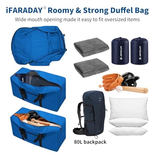 ZZY 110L Extra Large Duffle Bag Lightweight - Oversized Foldable Holdall Storage Bag for Travel, Outdoor, Camping, Sport (Royal Blue) — view 4