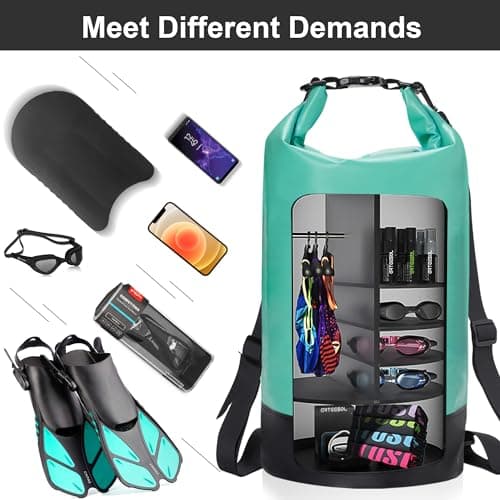 Blackace arteesol Waterproof Dry Bag 5L 10L 20L 30L Waterproof Bag with Long Adjustable Handle for Kayaking Boat Excursion Canoe/Fishing/Rafting/Swimming/Snowboarding — view 5