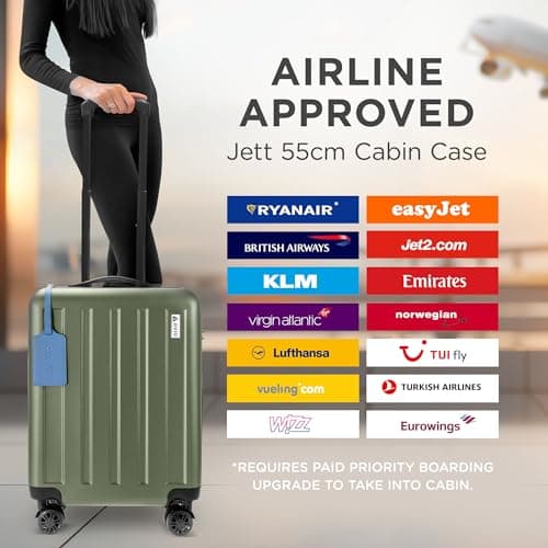 AVIO 55cm Cabin Suitcase | Lightweight Four-Wheel Spinner Lock - Dark Green — view 3