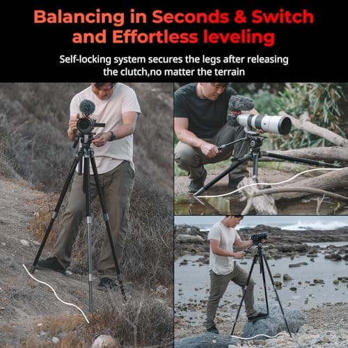 SMALLRIG x Potato Jet TRIBEX SE Hydraulic Aluminum Camera Tripod, with Video Fluid Head, 6kg Load, Max Height 166cm, Professional Video Tripod for Interviews/Wedding/Landscape Photography- 5305 — view 3