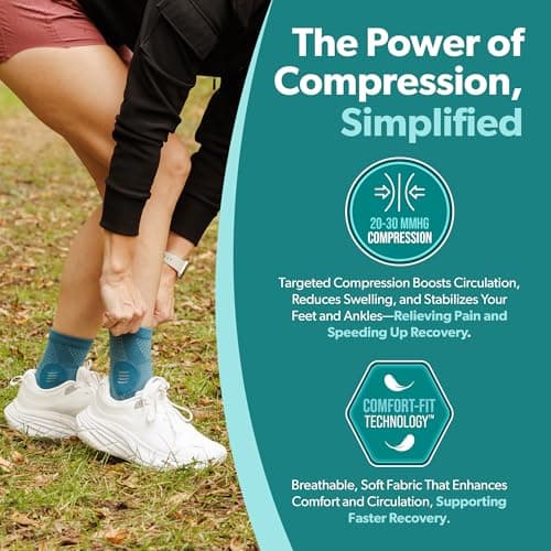 BraceAbility Socks Compression Open-Toe Foot Sleeves for Ankle for Men and Women (L-1 pair) — view 4