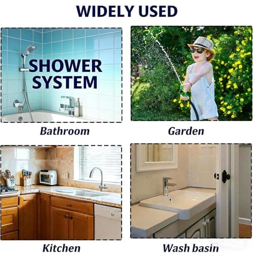 7 Pcs Faucet Adapter Kit with Black Washers, Universal Tap Adapter Kit — view 5
