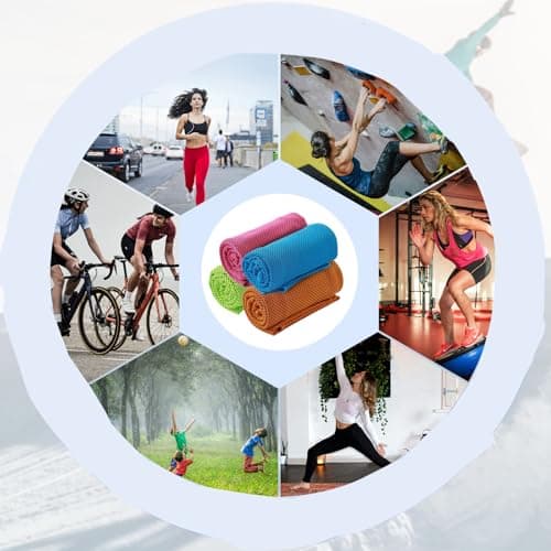 BAISEBAOFU 4 Pack Cooling Towels Soft Breathable Instant Cooling Towel Reusable Sweat Absorbent Towel for Gym Running Golf Camping Workout for Men and Women (4) — view 5
