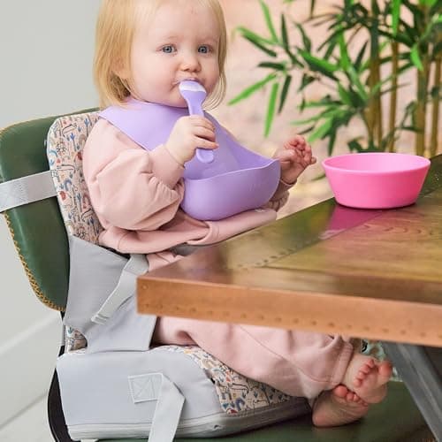 Nuby Compact Foldable Travel Booster Seat with Storage Pocket, 6M+, Safari — view 2