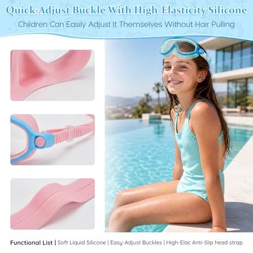 2 Pack Kids Swim Goggles Mask with Nose Cover for Boys Girls Toddlers, 3-14 — view 5