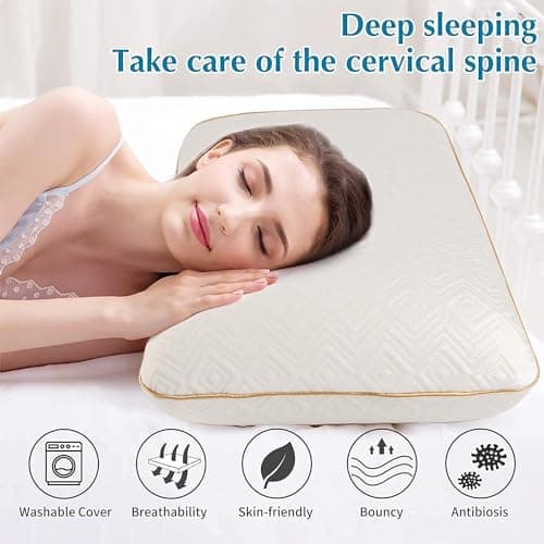 Fityou memory foam pillow king size,orthopedic pillow,Ergonomic Pillow,Deep Sleep Neck Pillow,Soft Anti Snore Pillows For Sleeping,Washable Pillow Case,70 x 40 x13 cm — view 6