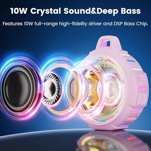 XLeader X8(2 Gen) Bluetooth Shower Speaker, IP67 Waterproof, Small, Pink — view 2