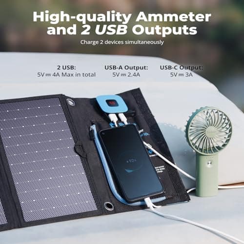 BigBlue 28W Solar Charger Foldable with Digital Ammeter — view 4