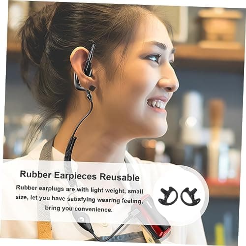 Holibanna Earplugs Replacement Tube Rubber Kits Coil Suitable Audio Ear for or Lightweight Black Reusable and Earpiece Insert Interphone Left or Right for Portable Use — view 3