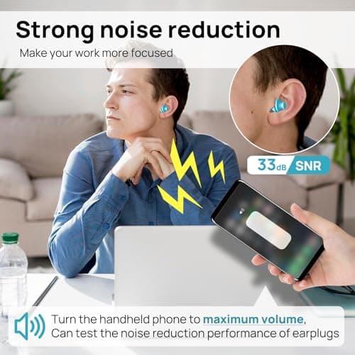 Silicone Ear Plugs for Sleeping Noise Cancelling, 10 Pairs Reusable, 33dB — view 2