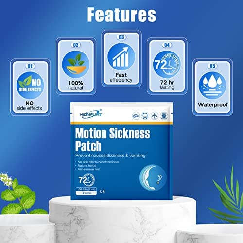 Hionfurt Motion Sickness Patches, 16 Patches for Car, Sea and Air Travel — view 5