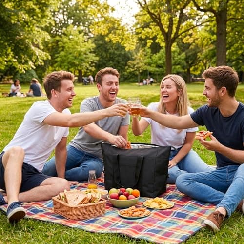 Medium Cooler Bag, Foldable Insulated Cool Bag with 20 Litre Capacity, Versatile Storage for Picnics and Outdoor Activities, Compact Design for Easy Transport and Space Saving — view 6