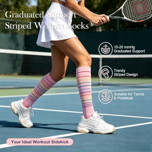 Bequemer Laden Compression Socks for Women 15-20 mmHg Knee High Women Socks — view 4