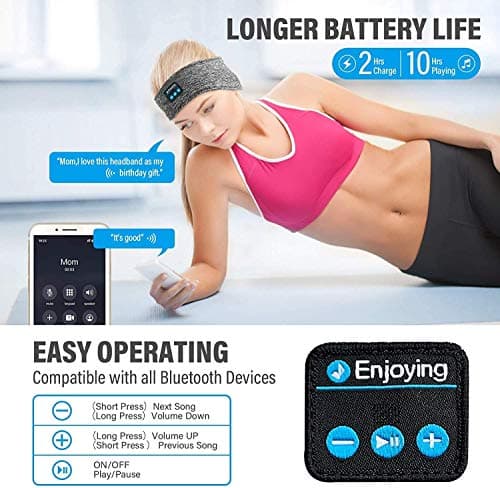 MEXEE Sleep Headphones Eye Mask Earphones, Bluetooth Headband Sleep Headphones Wireless Sports Headband with Ultra-Thin HD Stereo Speakers, Perfect for Sports Side Sleepers Air Travel Yoga Relaxation — view 5