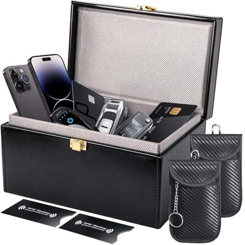 Dayacoco Faraday Box Large 22.2×13×10.5cm for Car Keys with 2 Pouches