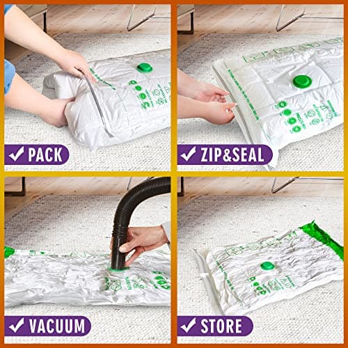 STORAGE MASTER Space Saver Bags for Travel and Home Reusable Vacuum Storage Bags Save 80% More Storage Space Work with Vacuum Cleaner (9 Medium, No Pump Included) — view 3