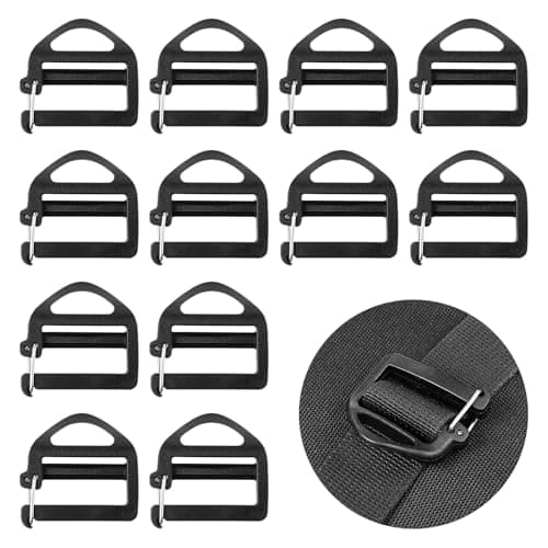 HJZHII 12 Pcs Webbing Hook Clip 25mm 1'' Strap Belt Buckle with Open Lock