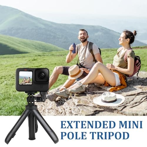 Mini Tripod Selfie Stick for Action Camera,13-25cm Extendable Camera Stand — view 4