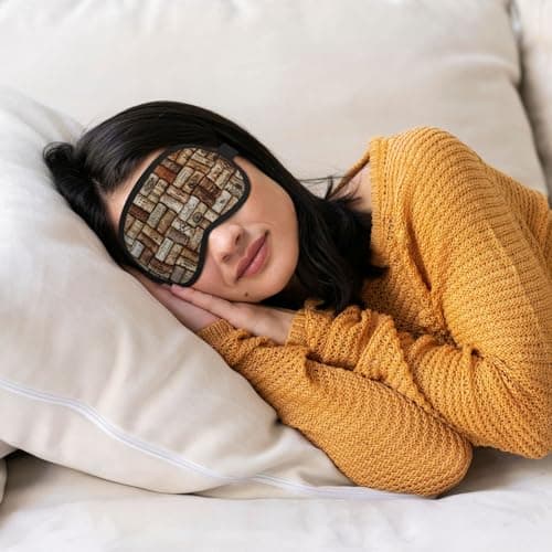 Wine Cork Print Sleep Mask,Eye Mask,Breathable Sleeping Mask for Travel,Camping,Shift Work — view 5