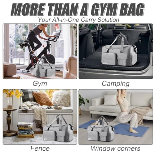Lychico Large Sports Duffle Bag with Shoe Compartment, Waterproof Gym Bag for Men & Women, Multi-Compartment Holdall for Travel, Work, Overnight — view 6