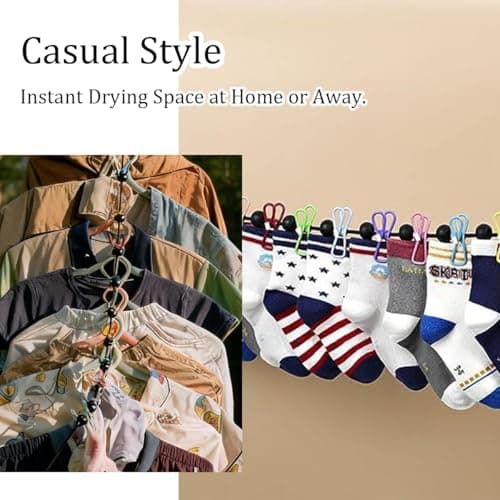 Travel Washing Line with 1pcs Storage Bag, Portable Camping Washing Line with Pegs, Retractable Travel Clothes Line for Cruises Hotel Backpacking — view 6