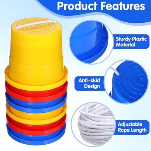 Vaguelly Kids Plastic Jumping Stilts 3 Pairs Outdoor Balance Toys for Children Coordination Training Fun Walker Buckets — view 5