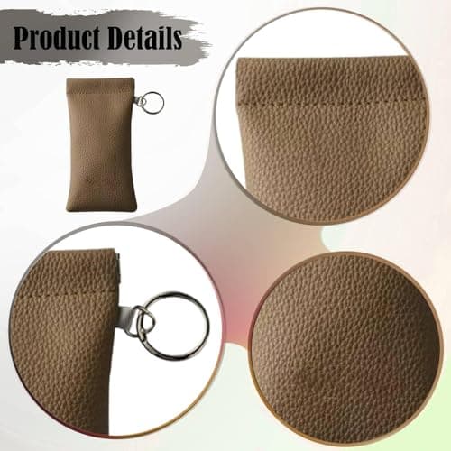 RNXRZANK Sunglasses Pouch Eyeglasses Storage Case Glasses Organizer Bag Soft Faux Leather Compression Resistant Auto Closing with Detachable Strap Suitable for, gray — view 2