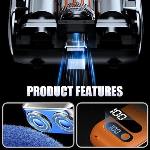 Mini Electric Razor for Men, 2025 New Portable Razors for Men IPX7 Waterproof, Type-C Fast Shavers Cordless Rechargeable, Beard Trimmer, Magnetic Double Head Shavers for Home or Travel (Blue) — view 5