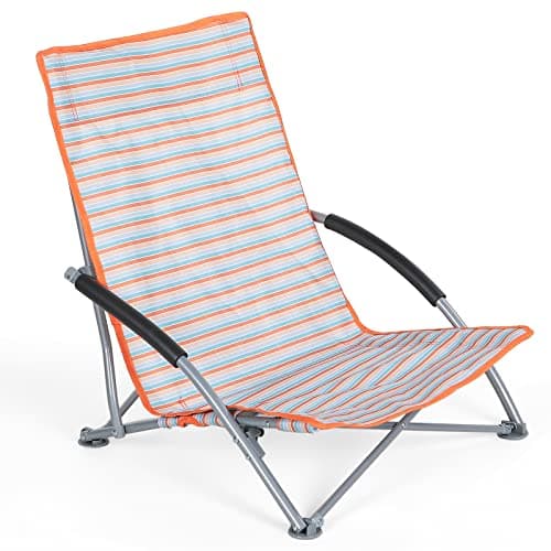 Unibos Set of 2 Folding Low Camping Chair, Lightweight,Foldable,Portable Garden Beach Chair Perfect for Camping,Garden,Festivals,Fishing,Caravan Trips and BBQs (Pink Multi) — view 3