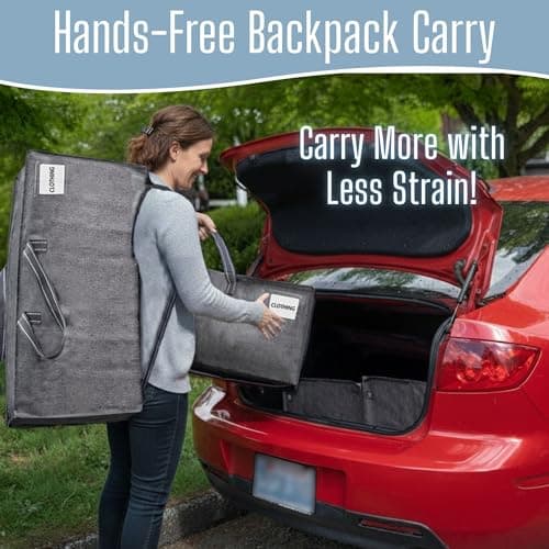 VENO 6 Pack Heavy-Duty Extra Large Moving Bags W/Backpack Straps, Moving House Essentials, Strong Handles & Zips, Clothes Storage, Packing, Laundry Bags, Reusable and Sustainable (Gray, 6 Pack) — view 4