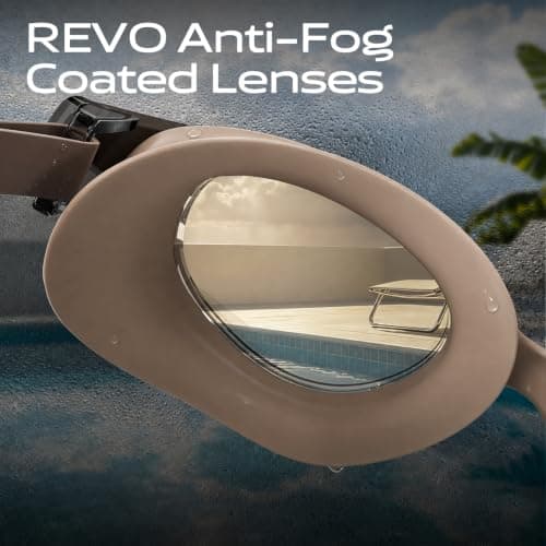 WATER TIME Adult Swimming Goggles with Wipe Anti-fog Leak-Proof, Brown — view 5