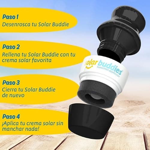 Solar Buddies Sunscreen Applicator - Full Red & Black Duo - BPA-Free Refillable Roll on Sponge Sunscreen,Suncream & Lotion Applicator For Kids,Adults & Families-Holds 3.4fl oz,Perfect Size for Travel — view 4