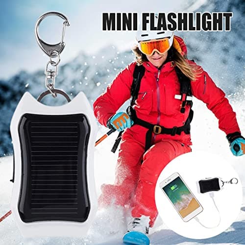 GIMOCOOL Solar Power Bank Keychain,1500mAH Large-capacity Battery Solar Charger Power Bank, Mini Backup Power Solar Charger for Cellphone Tablet Electronic Devices, Portable Charger with Carabiner — view 3