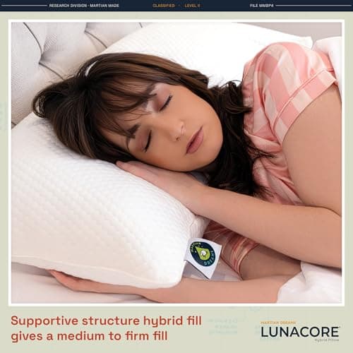 LunaCore Hybrid Shredded Memory Foam Pillow 2 Pack, Medium Firm — view 3