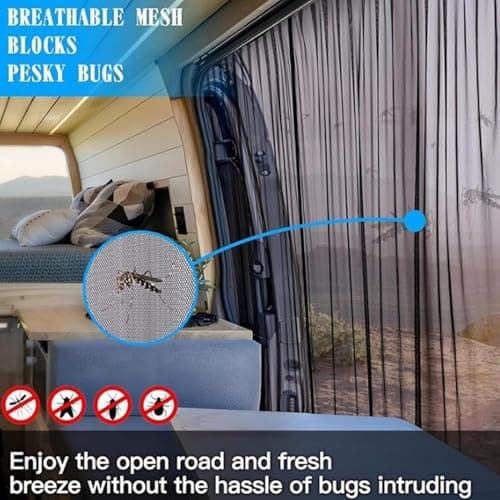 Replacement Mesh Door for Motorhome, Magnetic Anti-Mosquito Net – Side Mosquito Net for Motorhome Insects | for Camping, Outdoor, Travel, Holidays — view 2